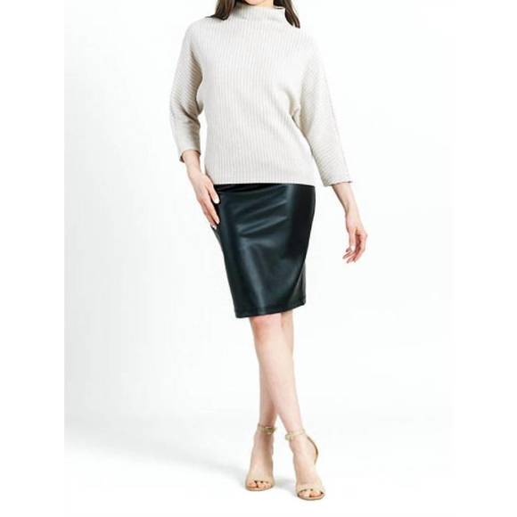 NEW CLARA SUNWOO ribbed funnel neck sweater in white - Picture 3 of 3